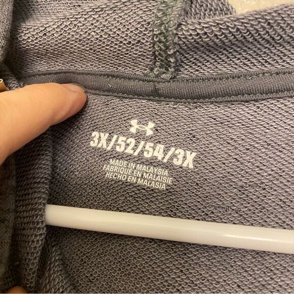 UA Under Armour Rival Terry Crop loose Hoodie plus size mid weight gray 3XL - Picture 4 of 11